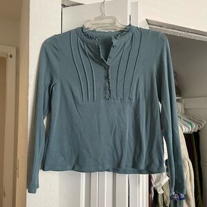 Women's Blue Long Sleeve Top
